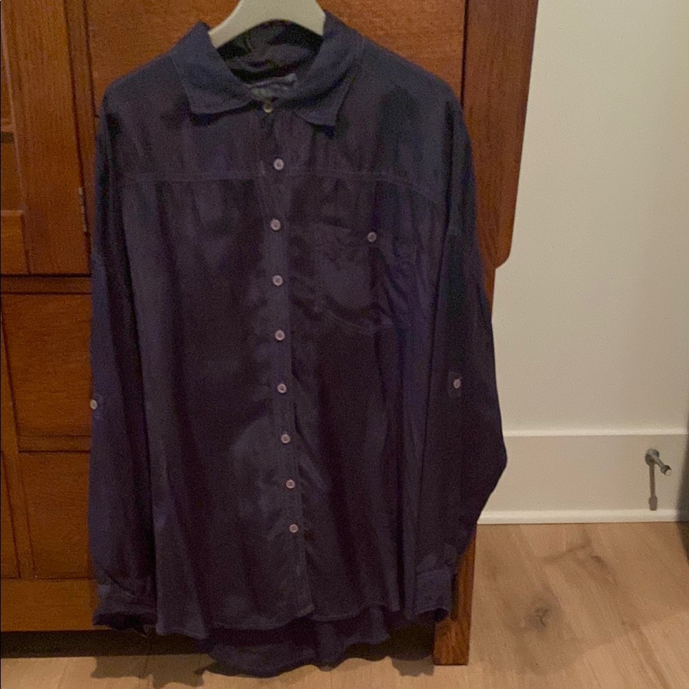 Navy Blue Button-Up Shirt